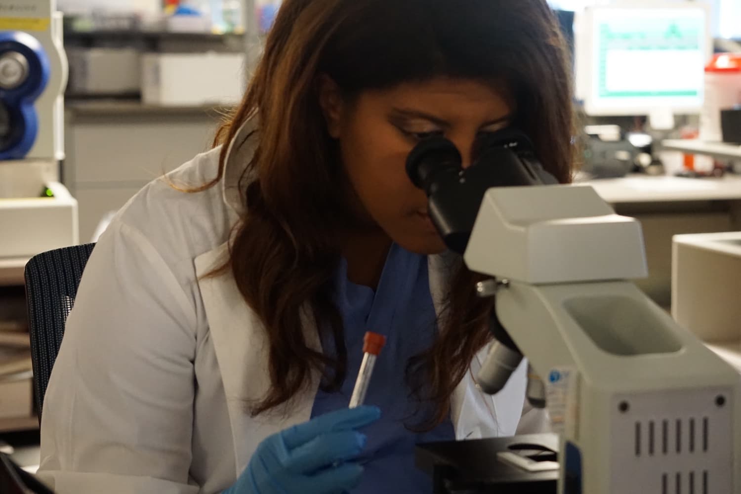 Mary Blake in the lab